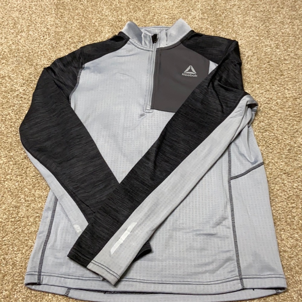 Reebok l/s Gray/black 1/4 zip